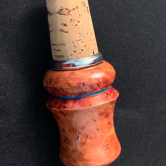 Wine bottle stopper hand turned with spout. Unique - Picture 5 of 5